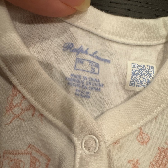 Polo Ralph Lauren Toile Cotton Interlock Bubble
Shortall
Baby Girl Sz 9M - Picture 4 of 8